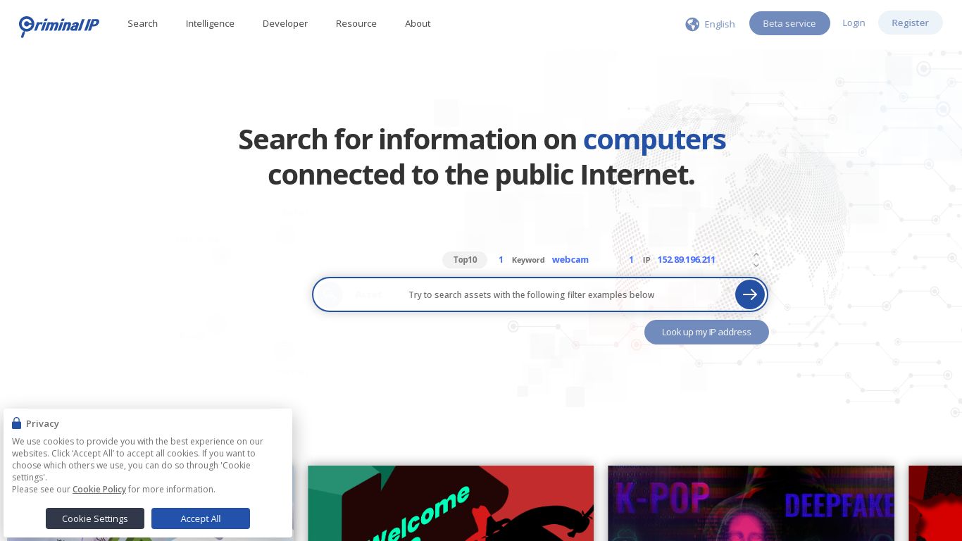 Criminal IP | Cybersecurity Search Engine